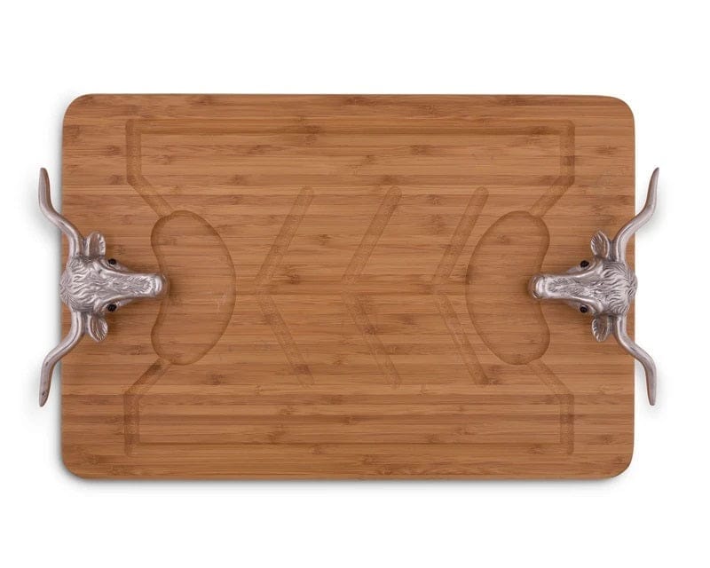 Handmade Carving Board with Longhorn Handles - Your Western Decor