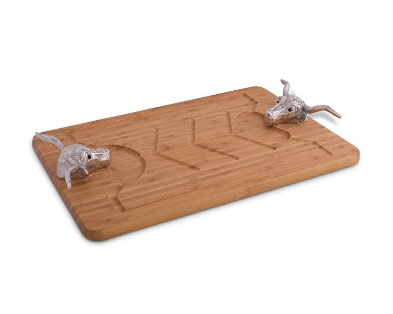Handmade Carving Board with Longhorn Handles - Your Western Decor