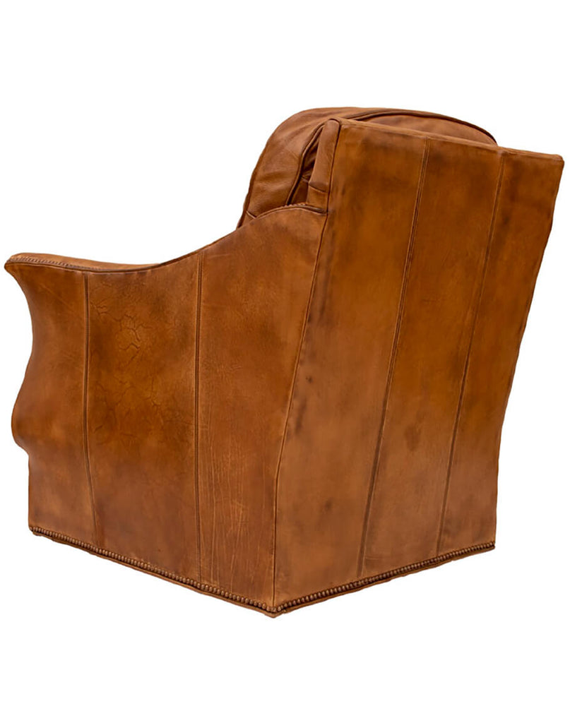 Cassiday Tan Leather Swivel Glider - Luxury American Made Leather Furniture - Your Western Decor
