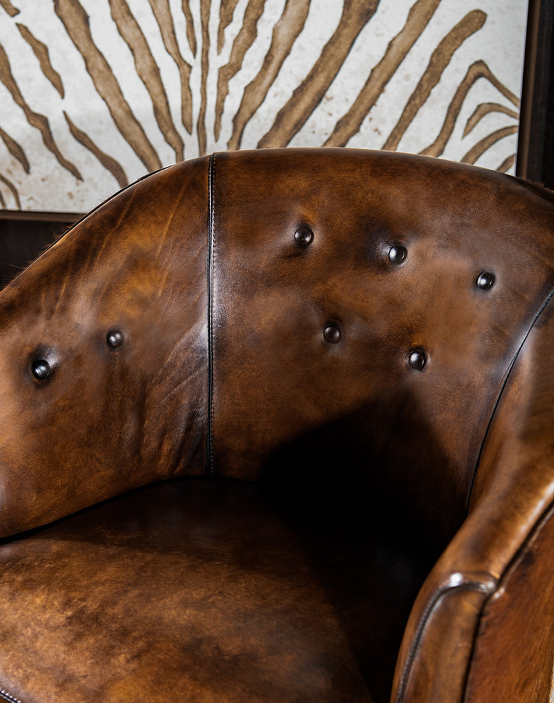 Cattle Club Cowhide & Leather Captains Chair - American Made Western Furniture - Your Western Decor
