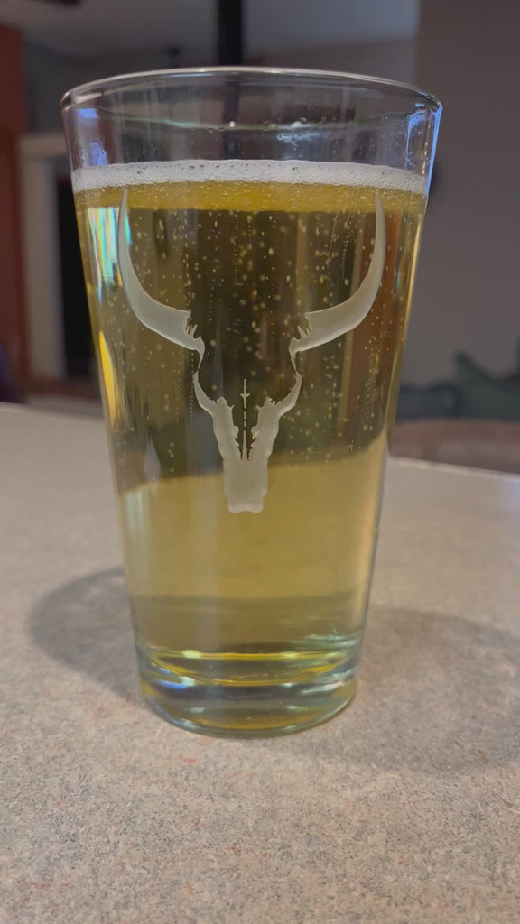 Ranch Steer Sand Carved Pint Glasses - Your Western Decor