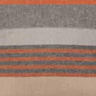 Chandler Stripe Blend upholstery fabric featuring warm rust, gray, and ivory woven stripes.