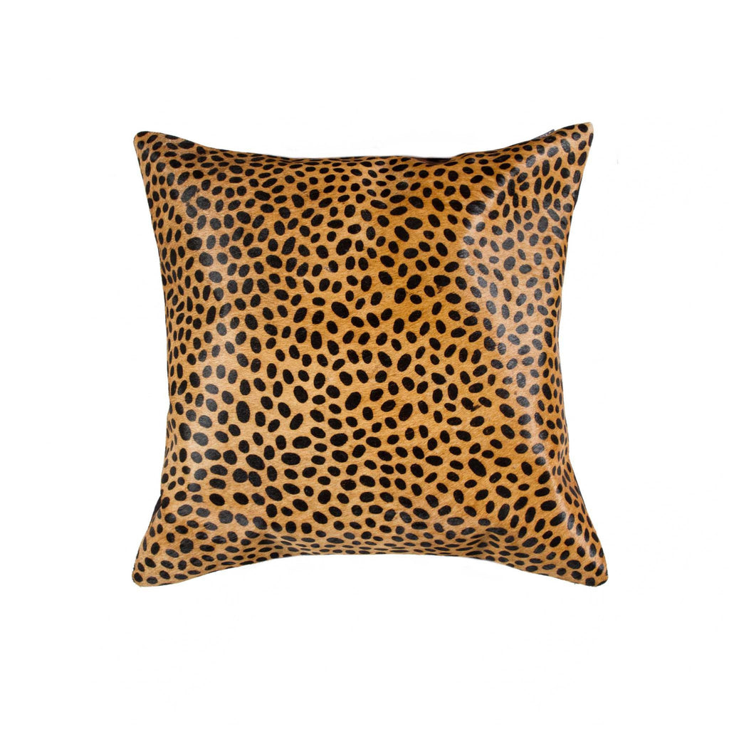 Cheetah print cowhide accent pillow 18x18 - Your Western Decor