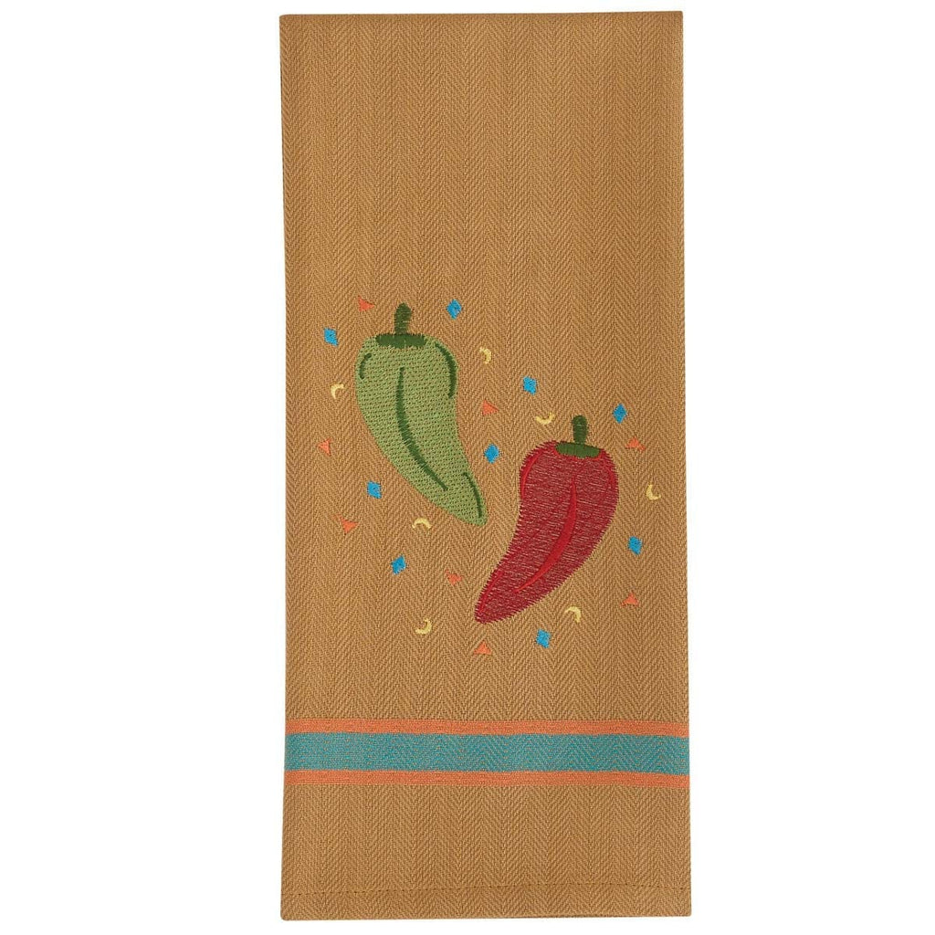 Embroidered Chili Pepper Kitchen Towel - Your Western Decor