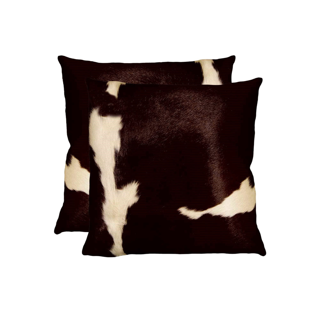 Chocolate & White Cowhide Pillow Set - Your Western Decor