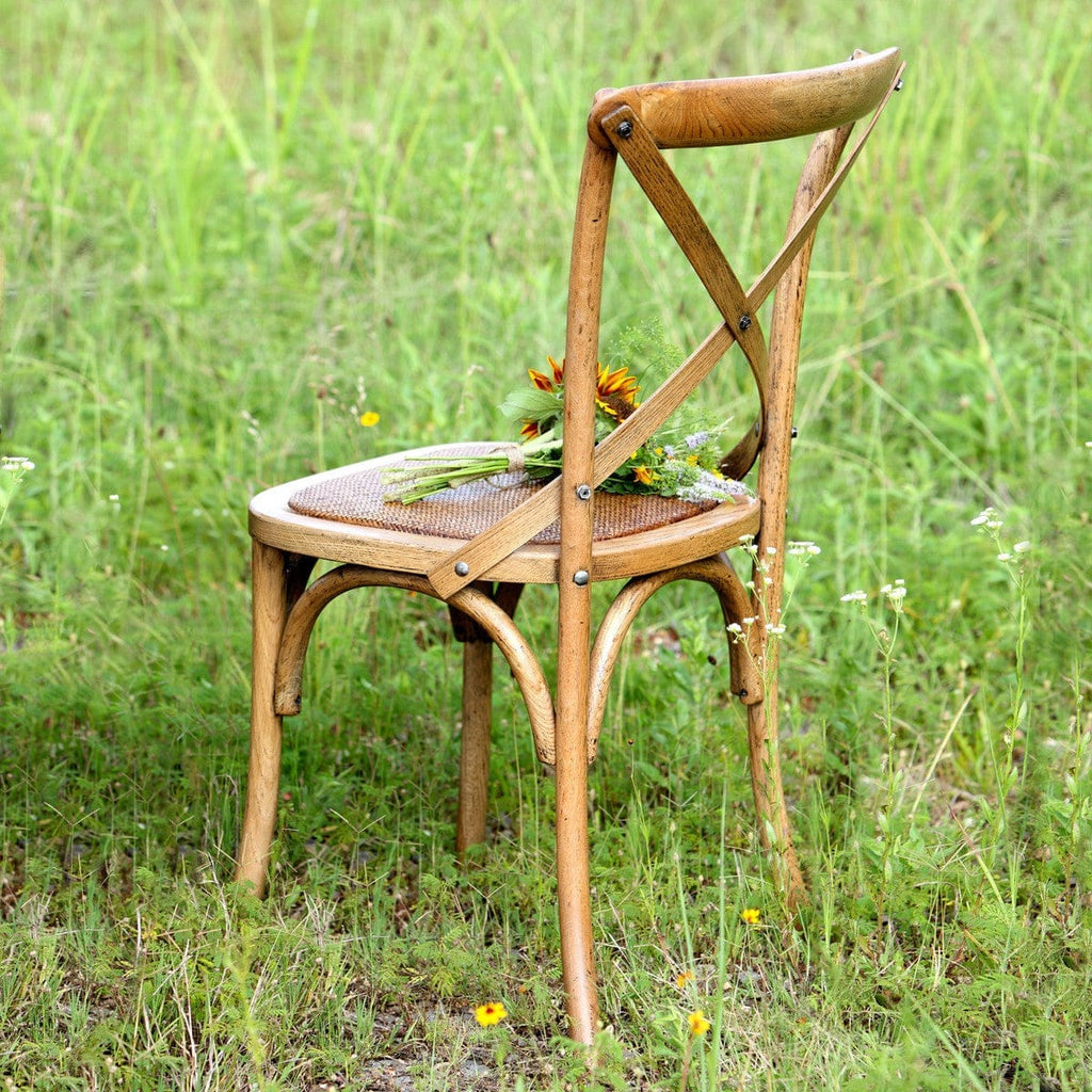 Oak Cross Back Dining Chair - Your Western Decor