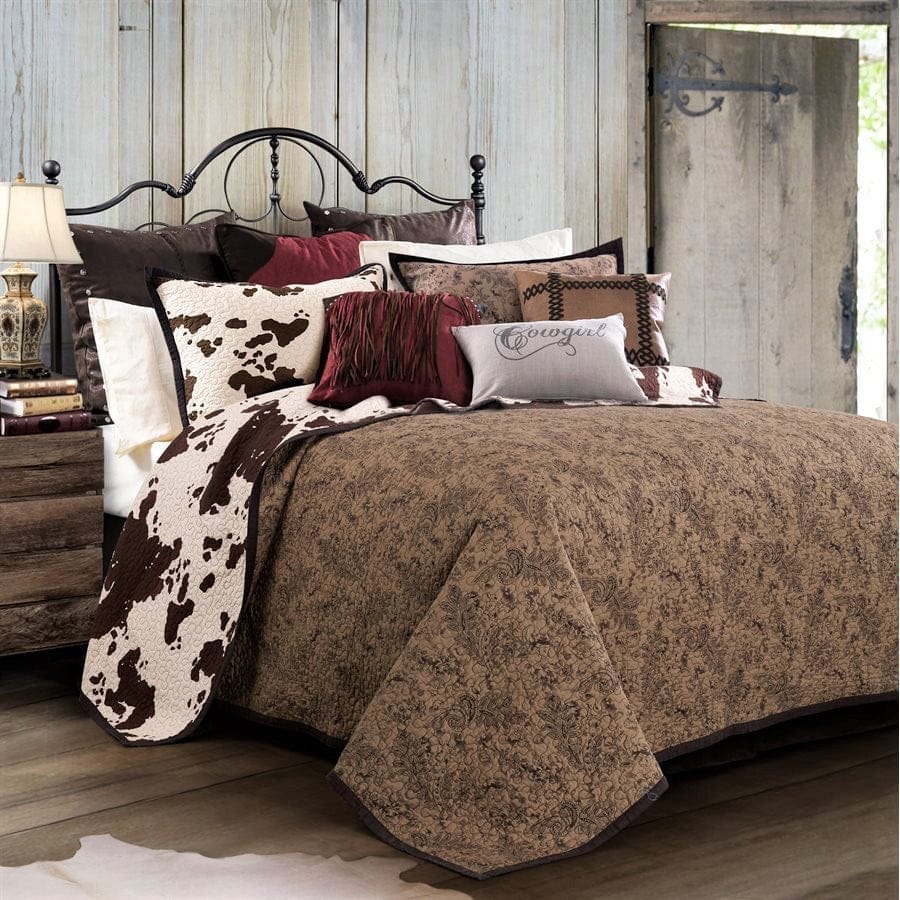 Reversible Cow Print to Paisley Quilt Set - Your Western Decor
