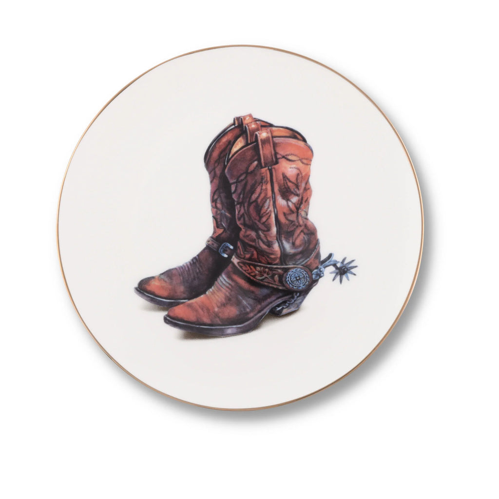Cowboy Boots Bone China Plate - Your Western Decor