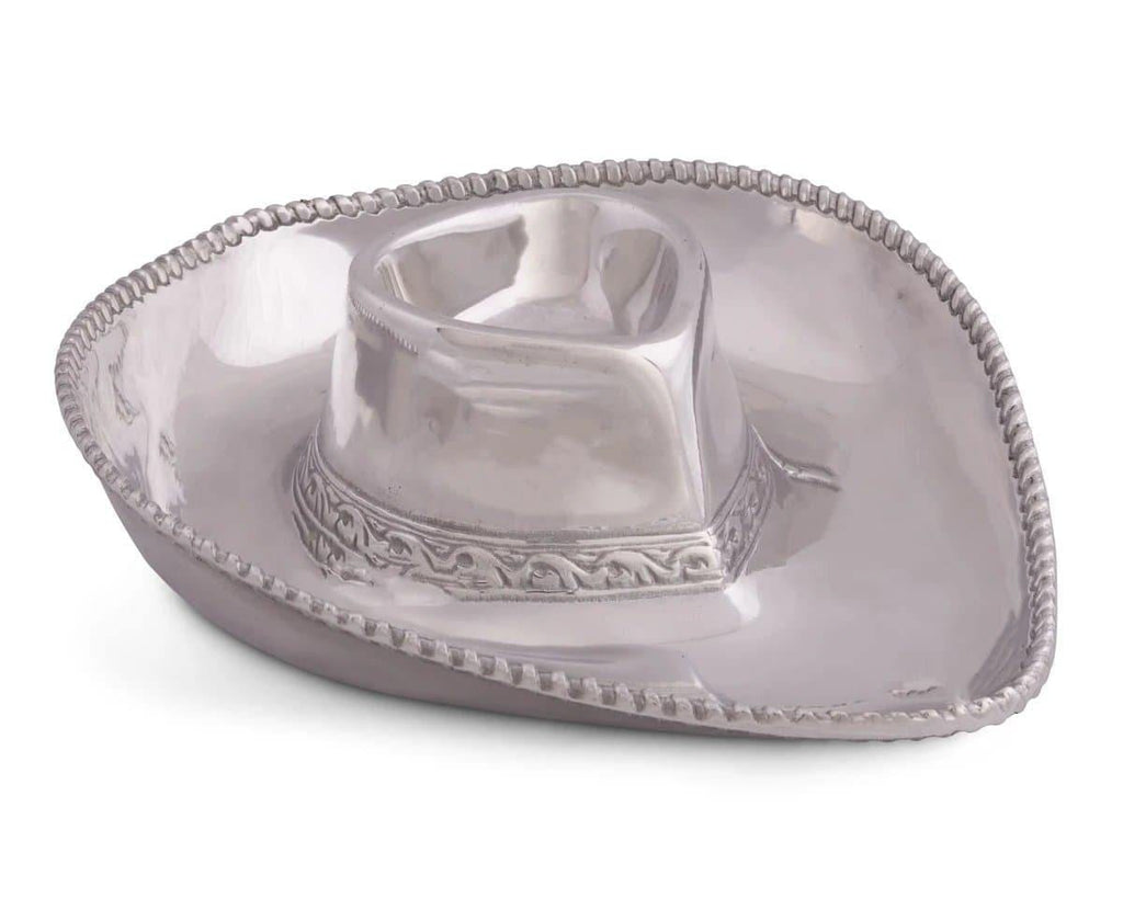 aluminum cowboy hat chip and dip serving bowl - Your Western Decor