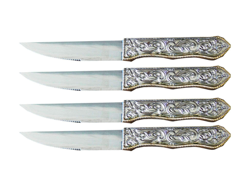 Western embossed handled steak knives - Your Western Decor, LLC