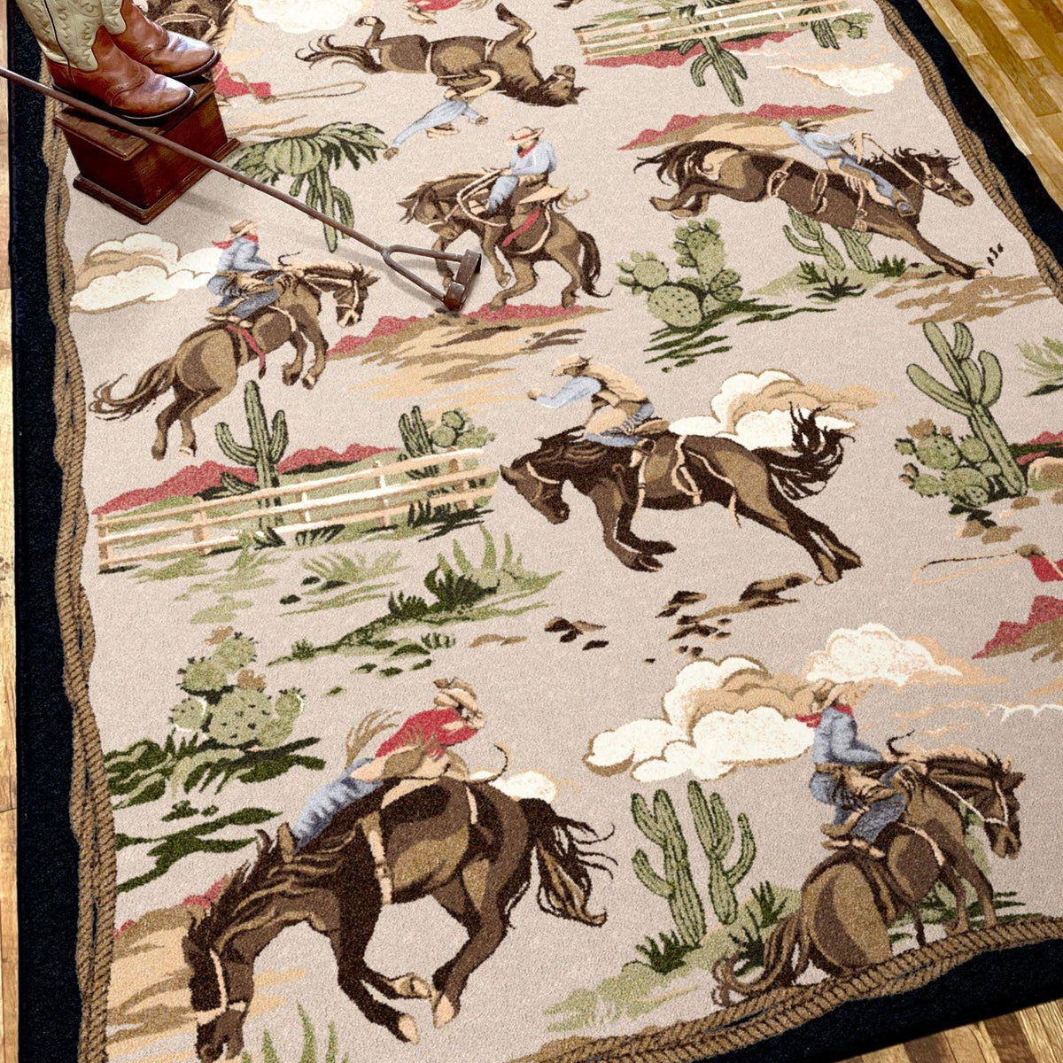 Cowboys & Broncs Western Rugs USA Made | Your Western Decor