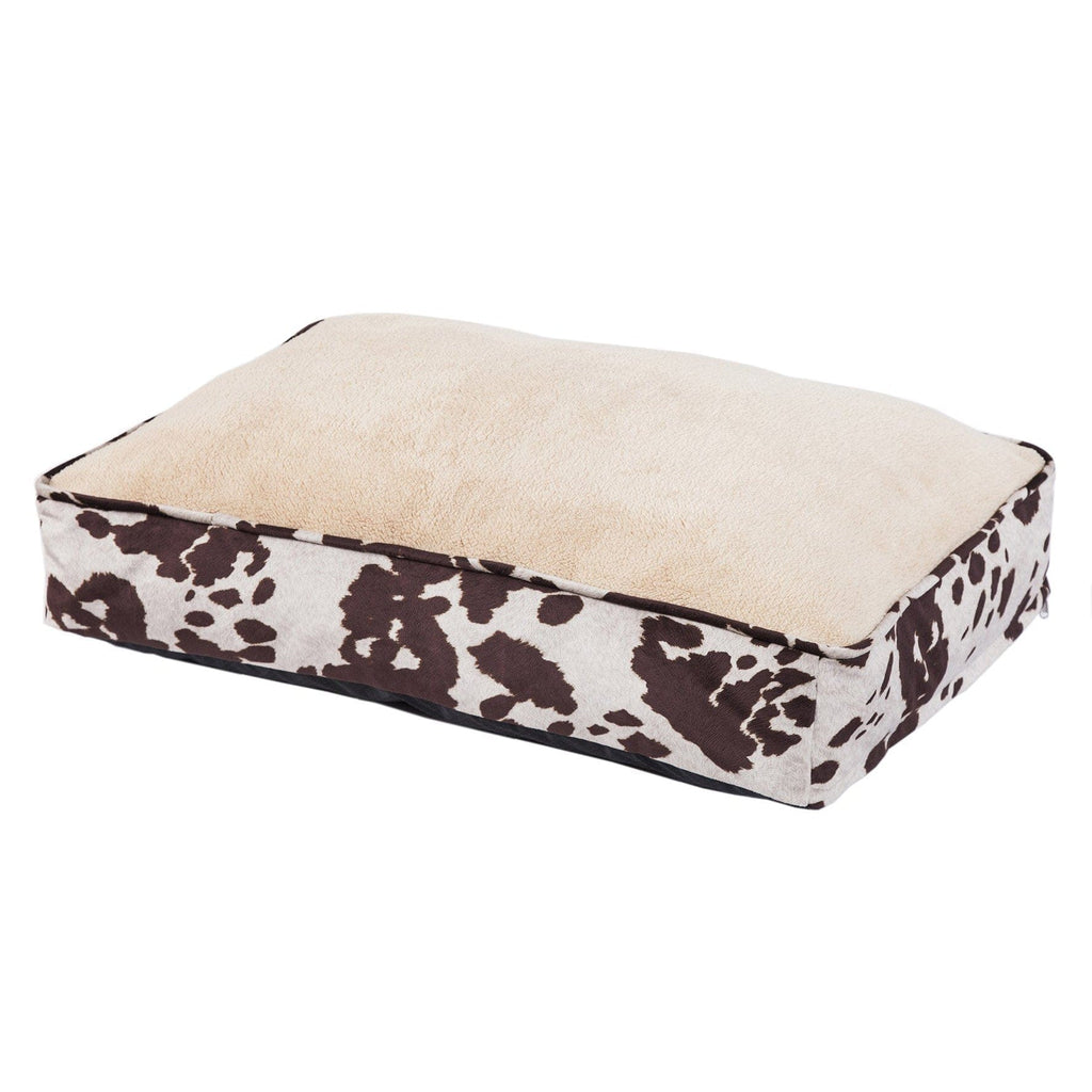 Plush cowhide patterned dog bed - Your Western Decor