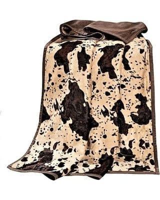 Cowhide print western throw blanket - Your Western Decor
