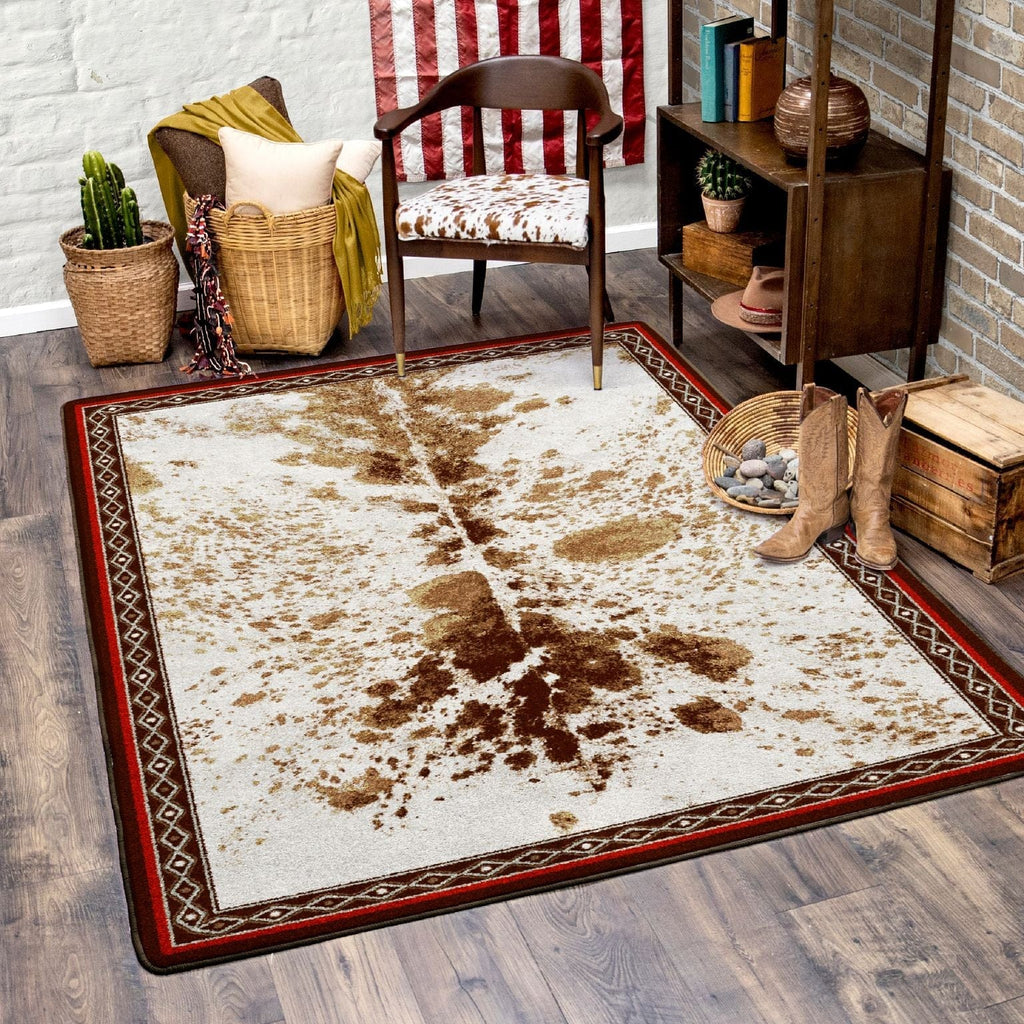 Cowhide Spotted Vaquero Western Rug 8'x11' - Made in the USA - Your Western Decor