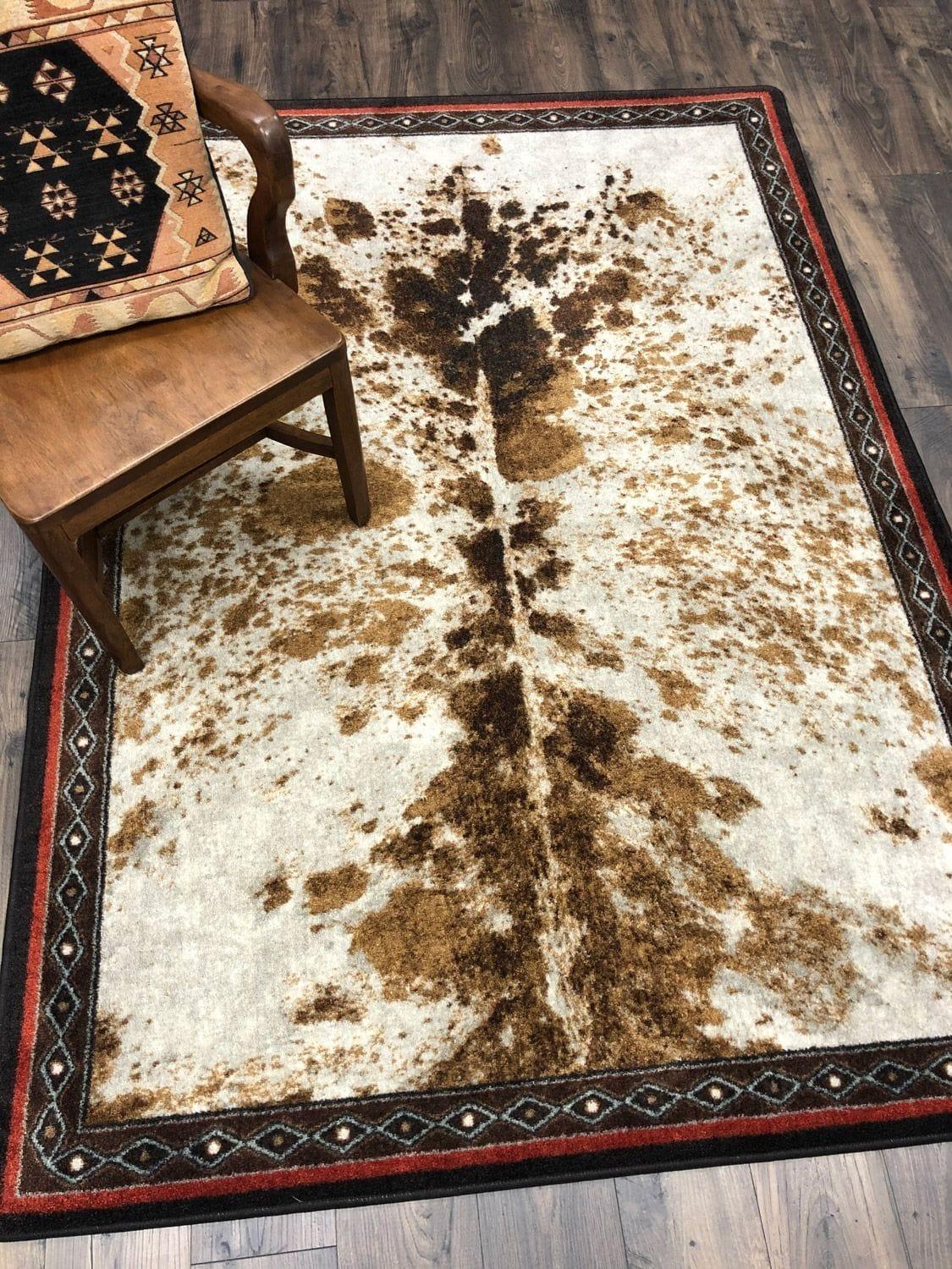 Texas Star Grey Rustic Area Rug | Novelty Western Decor For Bedroom & Living Room