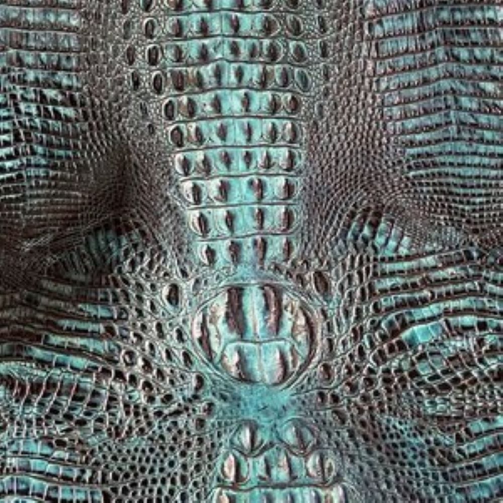Croc Indigo Spine Embossed Leather - Your Western Decor