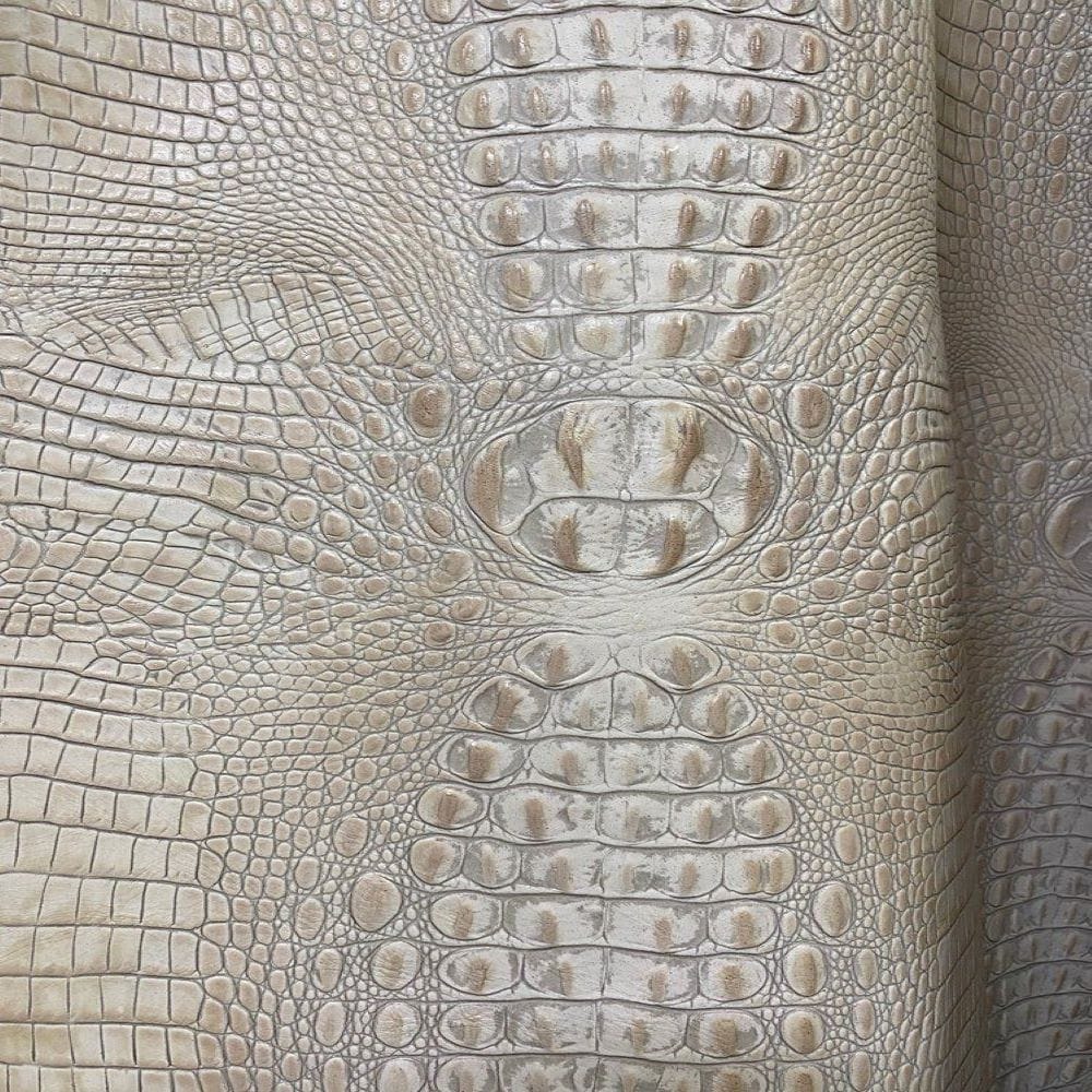 Croc Ivory Embossed Leather - Your Western Decor
