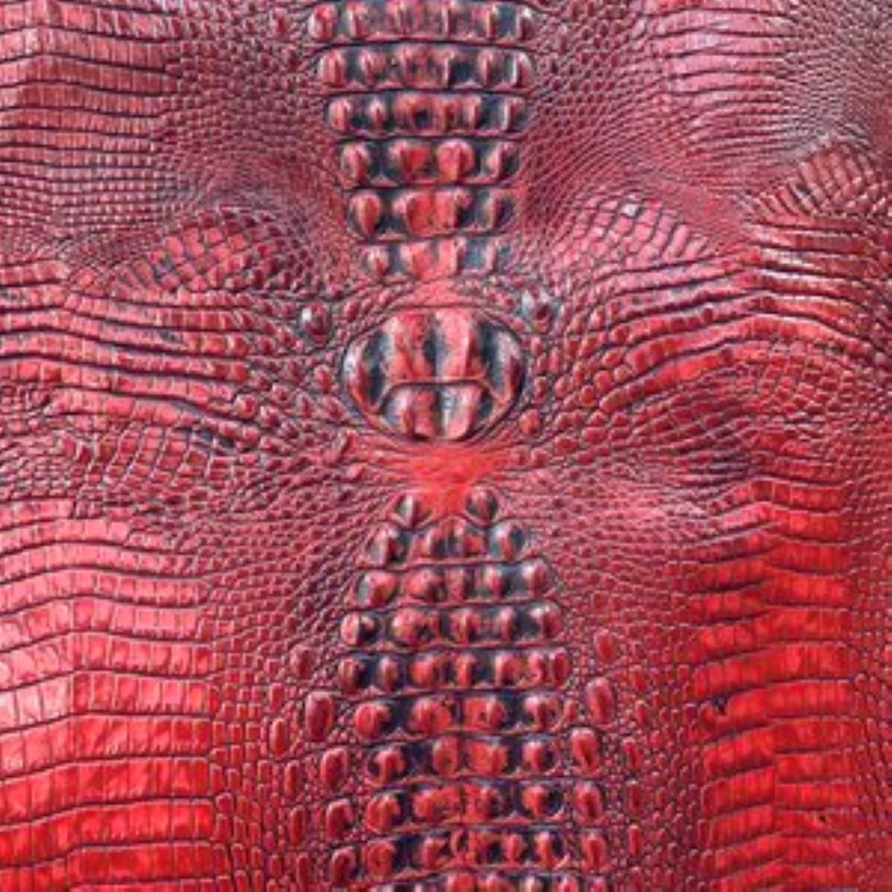 Croc Red Embossed Leather - Upholstery Leather - Your Western Decor