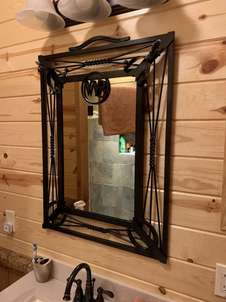 Custom made iron framed mirror - Made to order in the USA - Your Western Decor