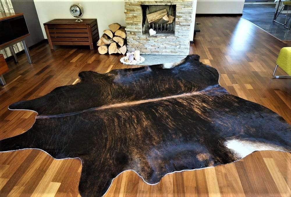 Dark brindle Brazilian cowhide rug. Your Western Decor