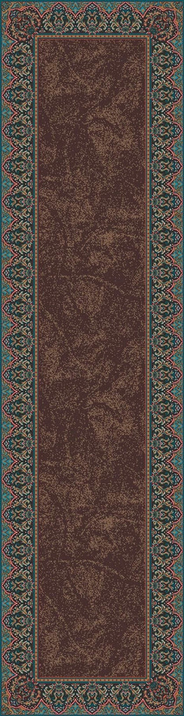 Chocolate & Turquoise ~ Elegant Western Floor Runner made in the USA - Your Western Decor