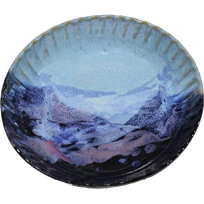 Blue glaze pottery fluted pie dish - Handmade in the USA - Your Western Decor. 