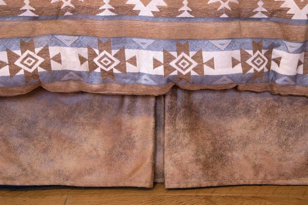 distressed tan faux leather bed skirt. Your Western Decor