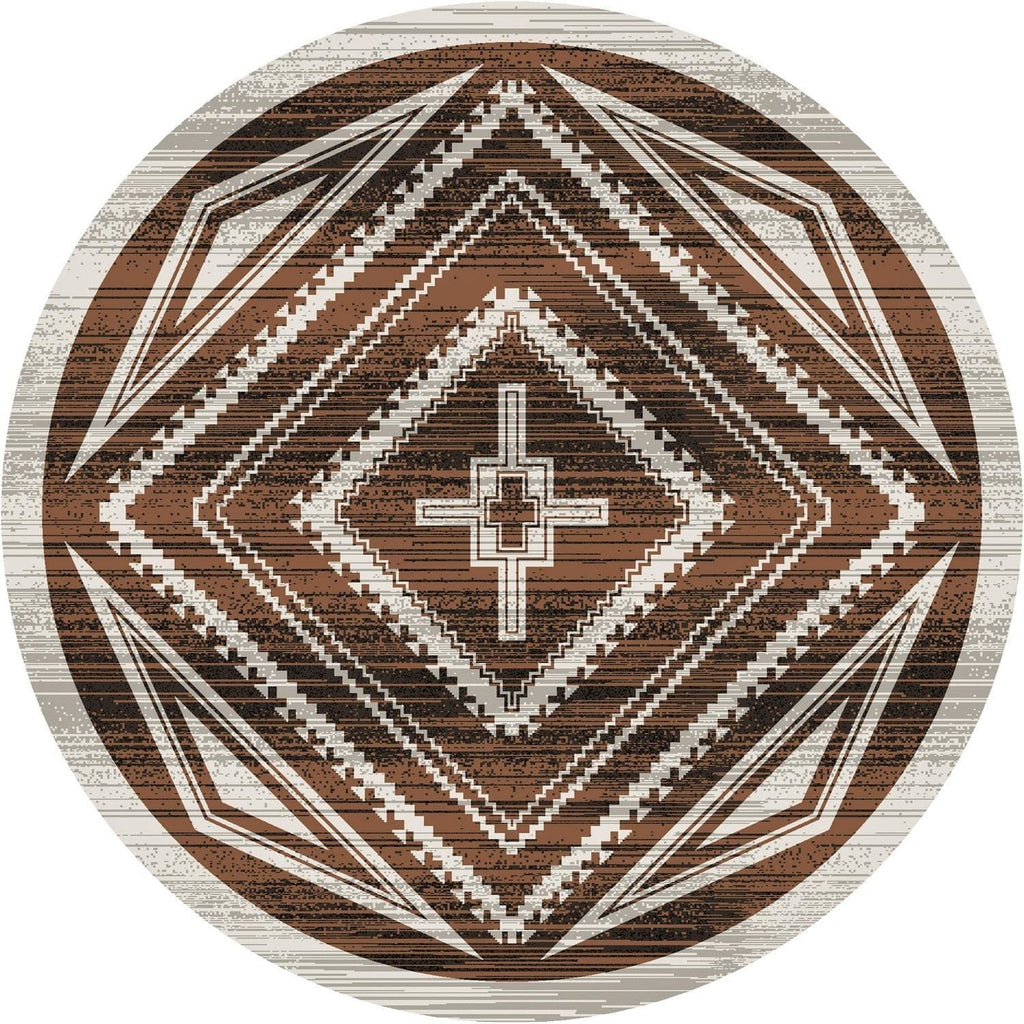 Earth Rim Shot Round Area Rug -  Made in the USA - Your Western Decor