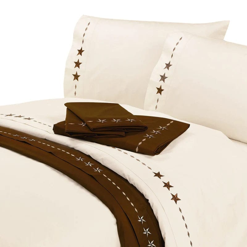 Western star embroidered sheets - Your Western Decor