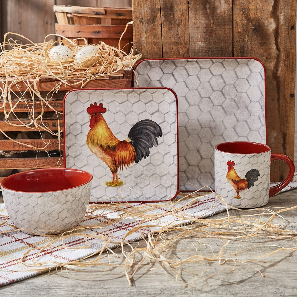 Farm Check Rooster Dinnerware - Your Western Decor