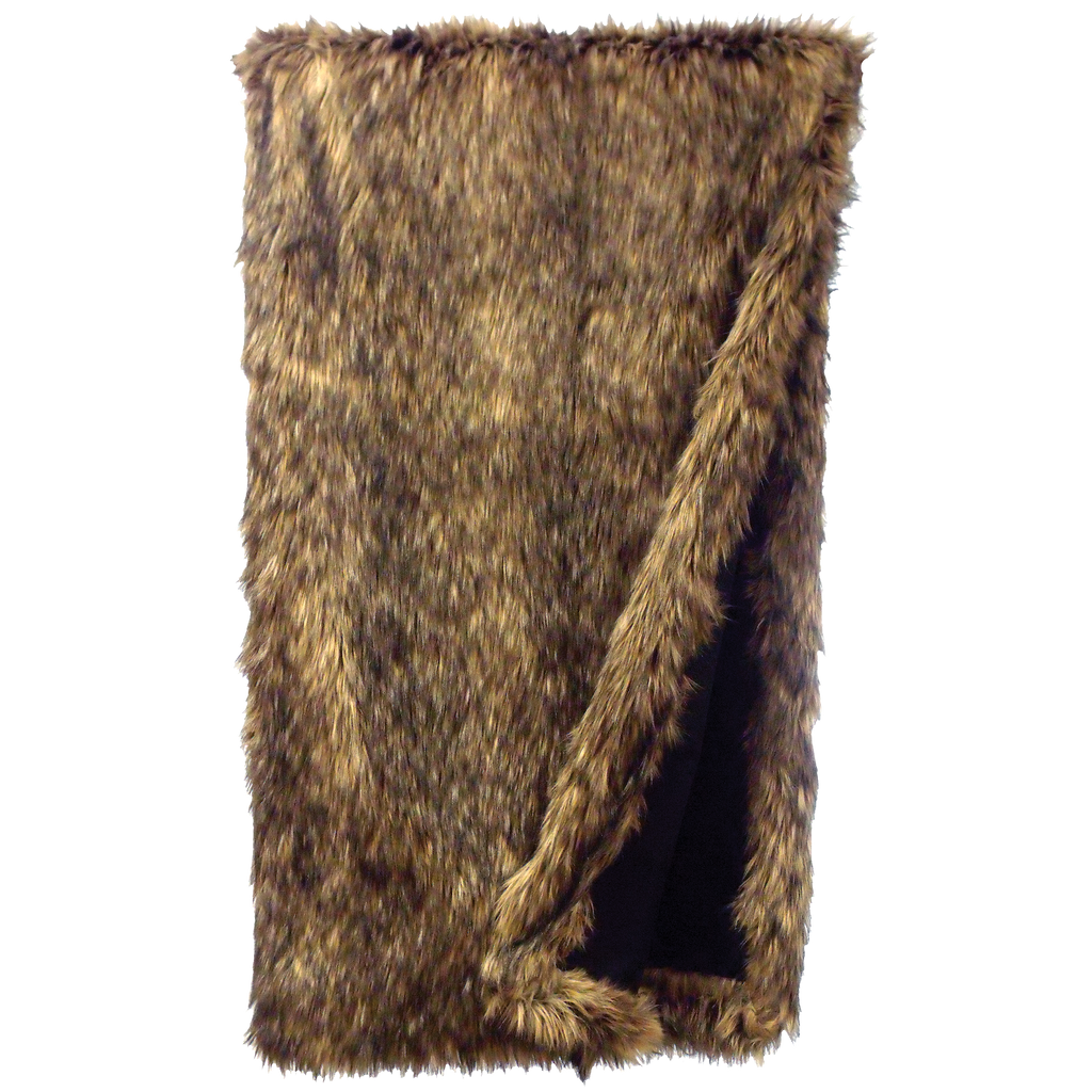 Faux Coyote Fur Throw Blanket made in the USA - Your Western Decor