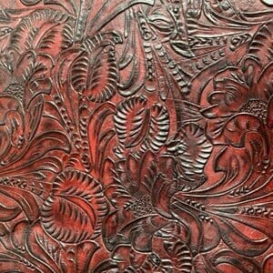Floral Pomegranate Embossed Leather - Your Western Decor