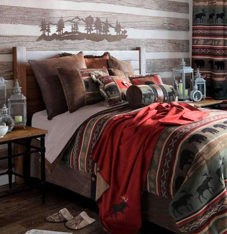Moose and bear cabin comforter set. Free shipping. No tax. Your Western Decor
