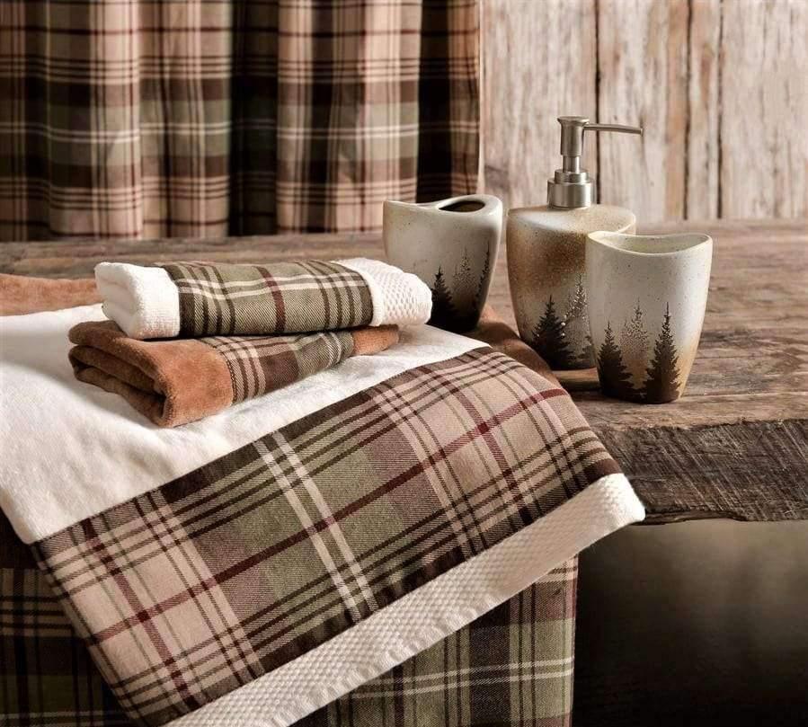 Forest Plaid Bathroom Towel Sets - Your Western Decor, LLC