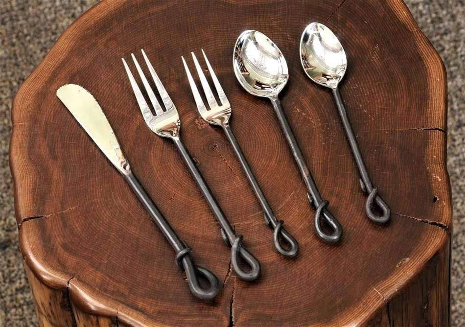 Iron forged loop rustic flatware - 20 piece set - Your Western Decor