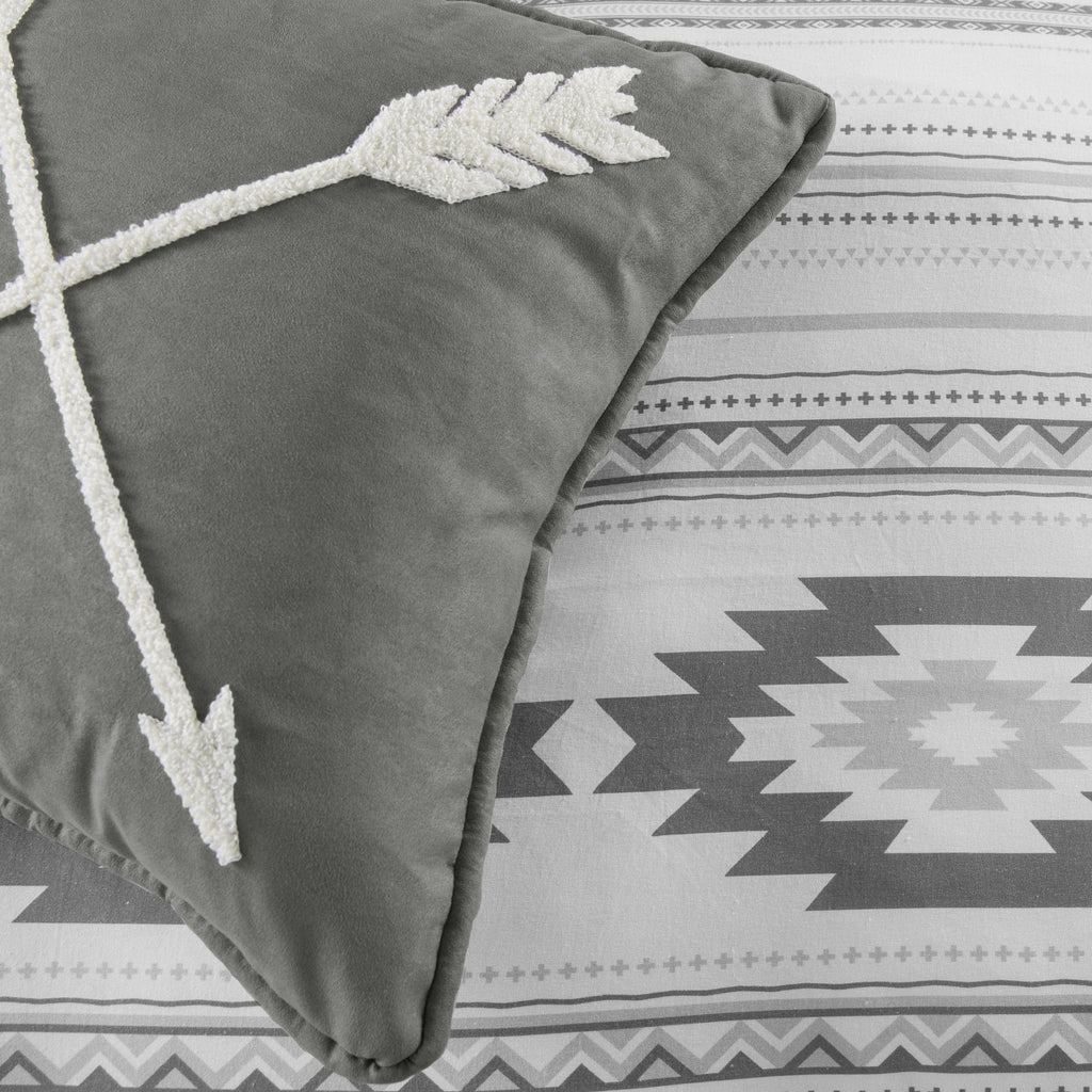 Ash & Ice white and grey Southwestern design comforter collection - Your Western Decor