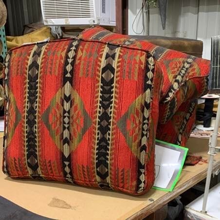 Southwestern Sorrel fabric upholstered cushions - Your Western Decor