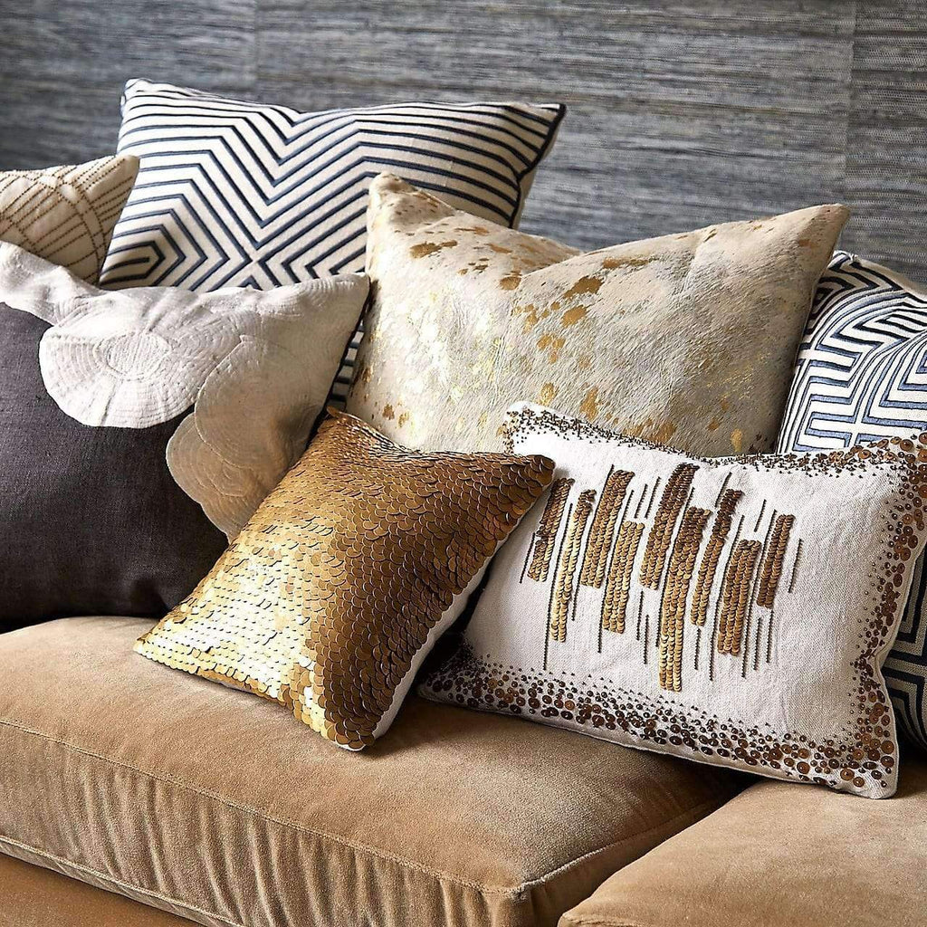 Gold Acid Wash Cowhide Pillow - Your Western Decor,