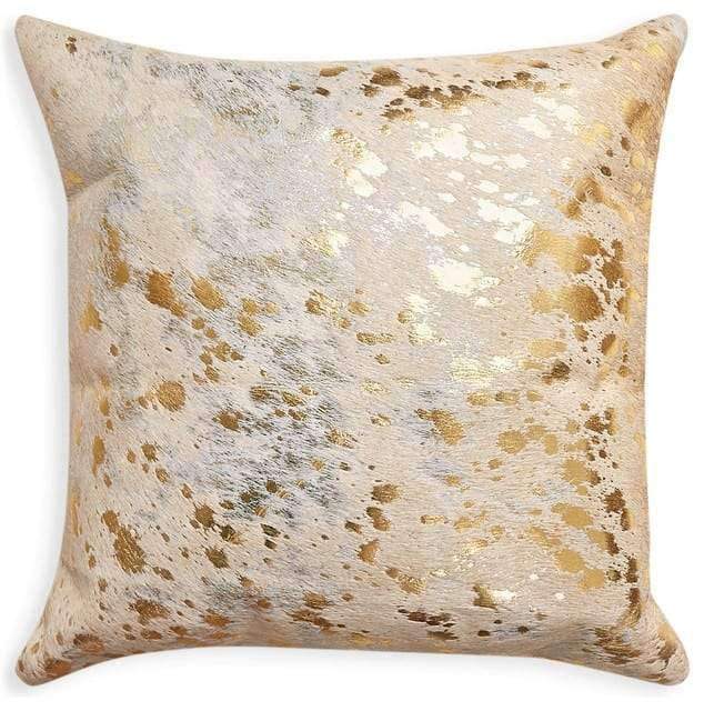 Gold Acid Wash Cowhide Pillow - Your Western Decor