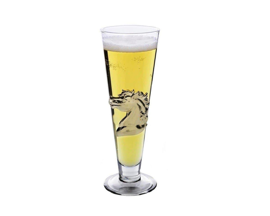 24k gold stallion pilsner beer glass set. Your Western Decor