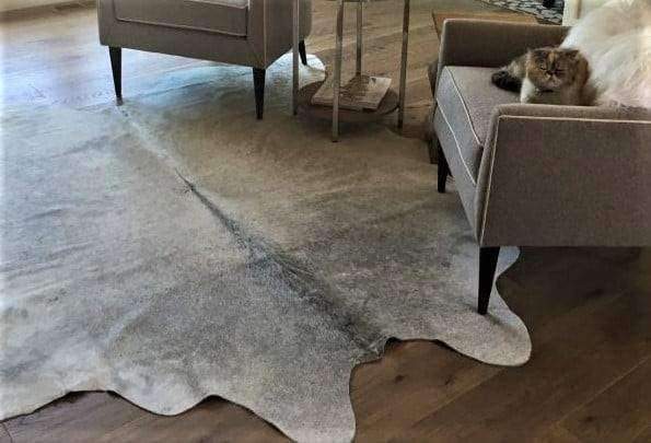 Brazilian grey cowhide rug
