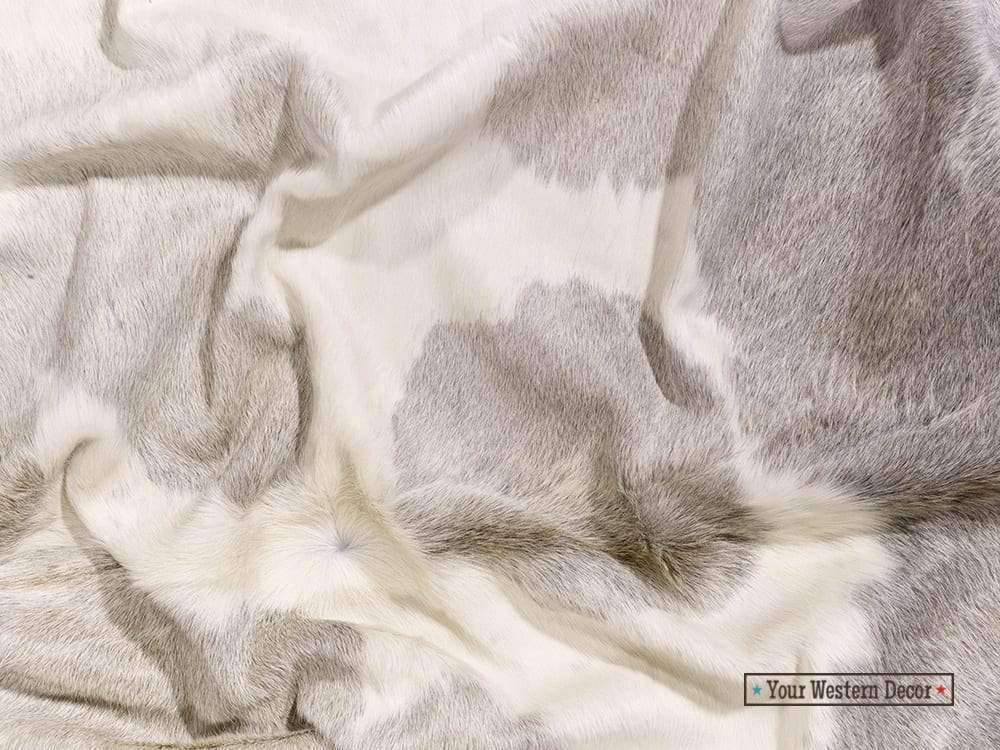 Brazilian Gray and White Cowhide Rug Detail - Your Western Decor