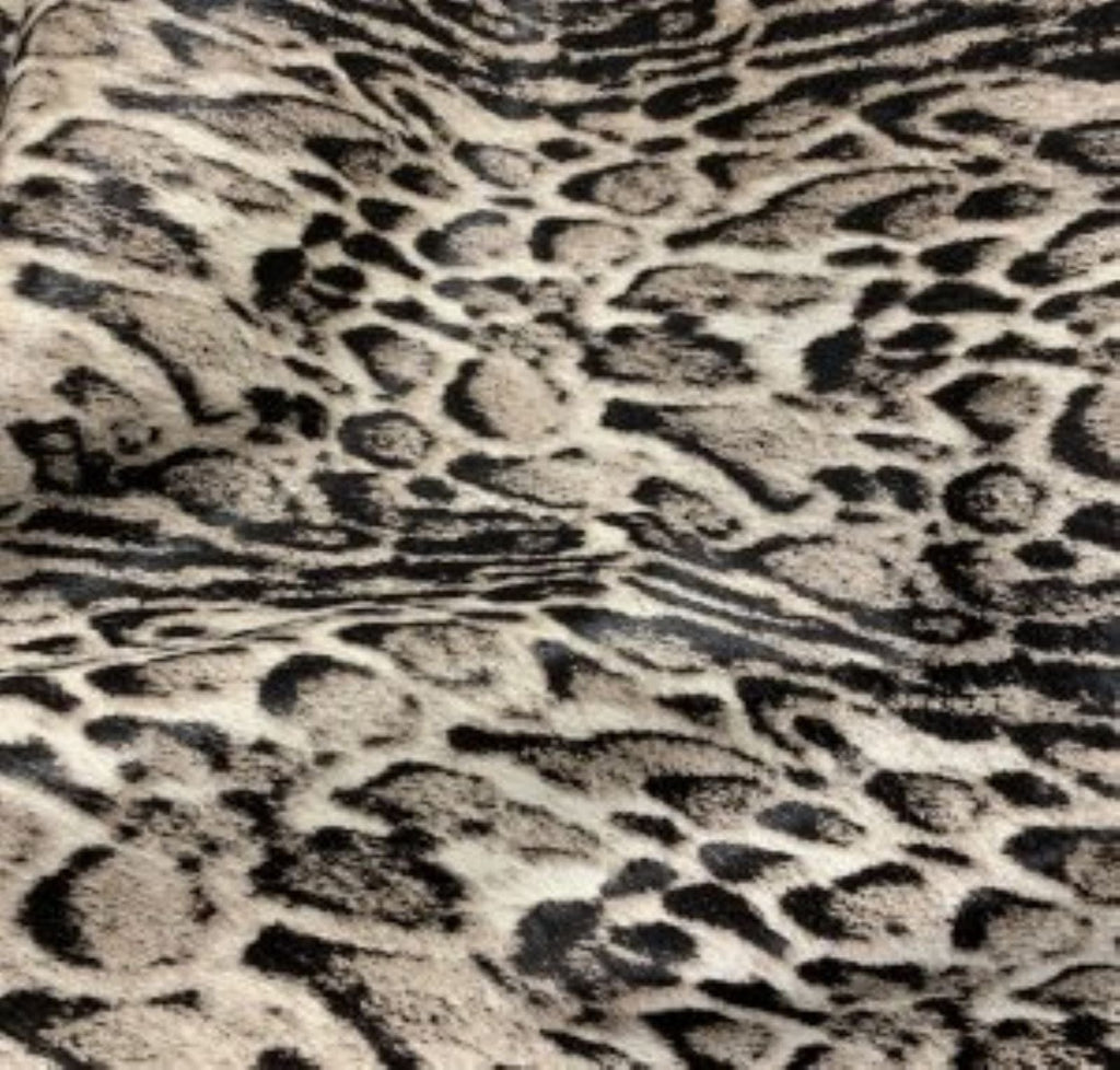 Grey Snow Leopard Stencil on Cowhide - Your Western Decor Design Studio Upholstery