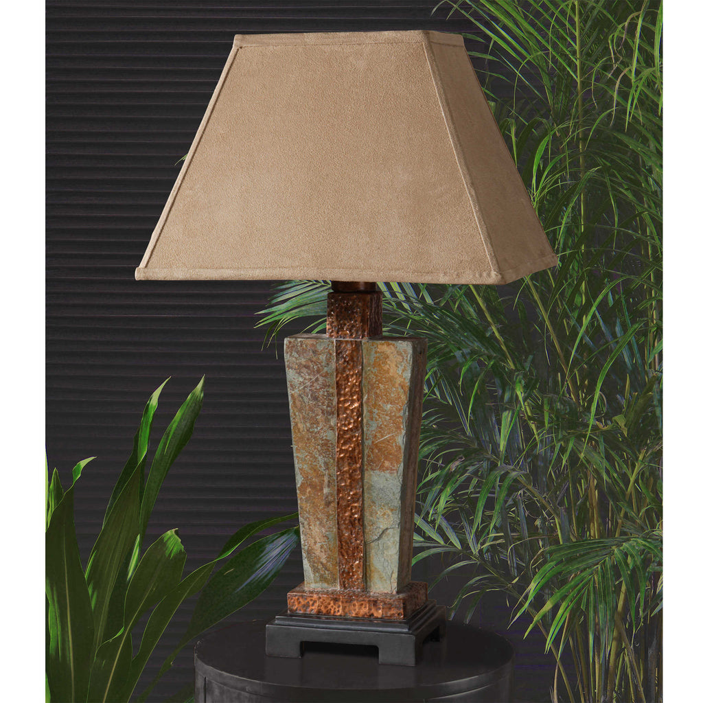 Hammered Copper & Slate Table Lamp - Your Western Decor