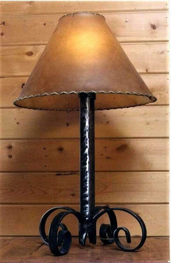 Rustic hammered iron floor and table lamps. Hand made in the USA. Your Western Decor. Free shipping
