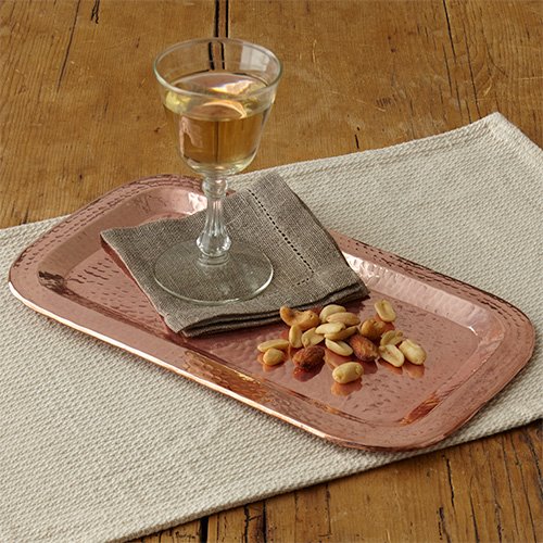 Hammered copper rectangle serving tray - Your Western Decor
