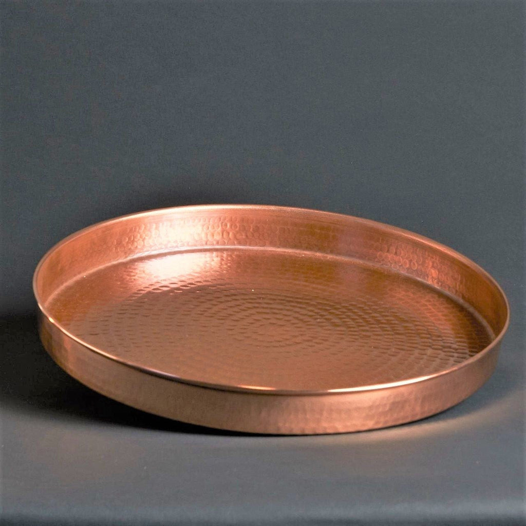 Round Hammered Copper Serving Tray - Your Western Decor
