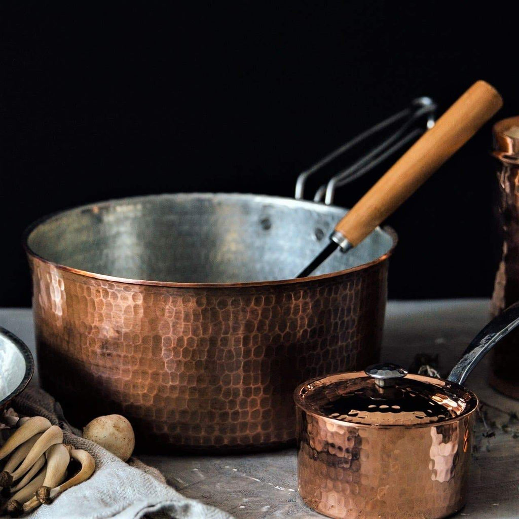 hammered copper sauce pan & butter pot - Your Western Decor