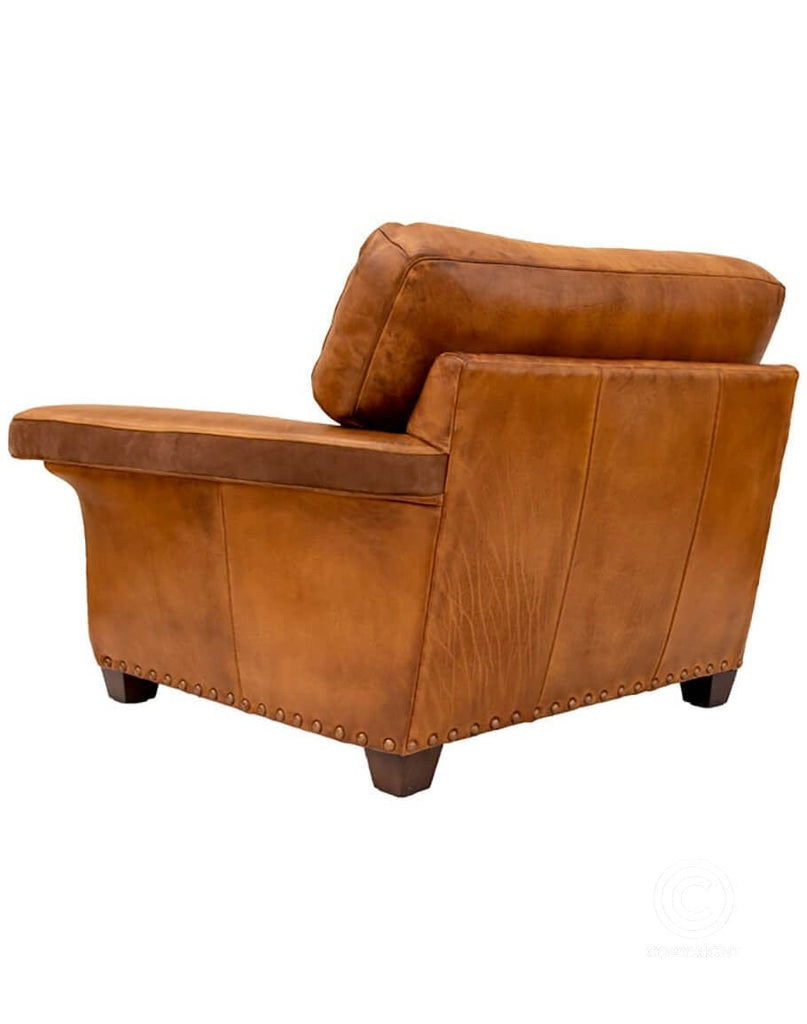Burnished Leather Wide Accent Chair - Your Western Decor, LLC