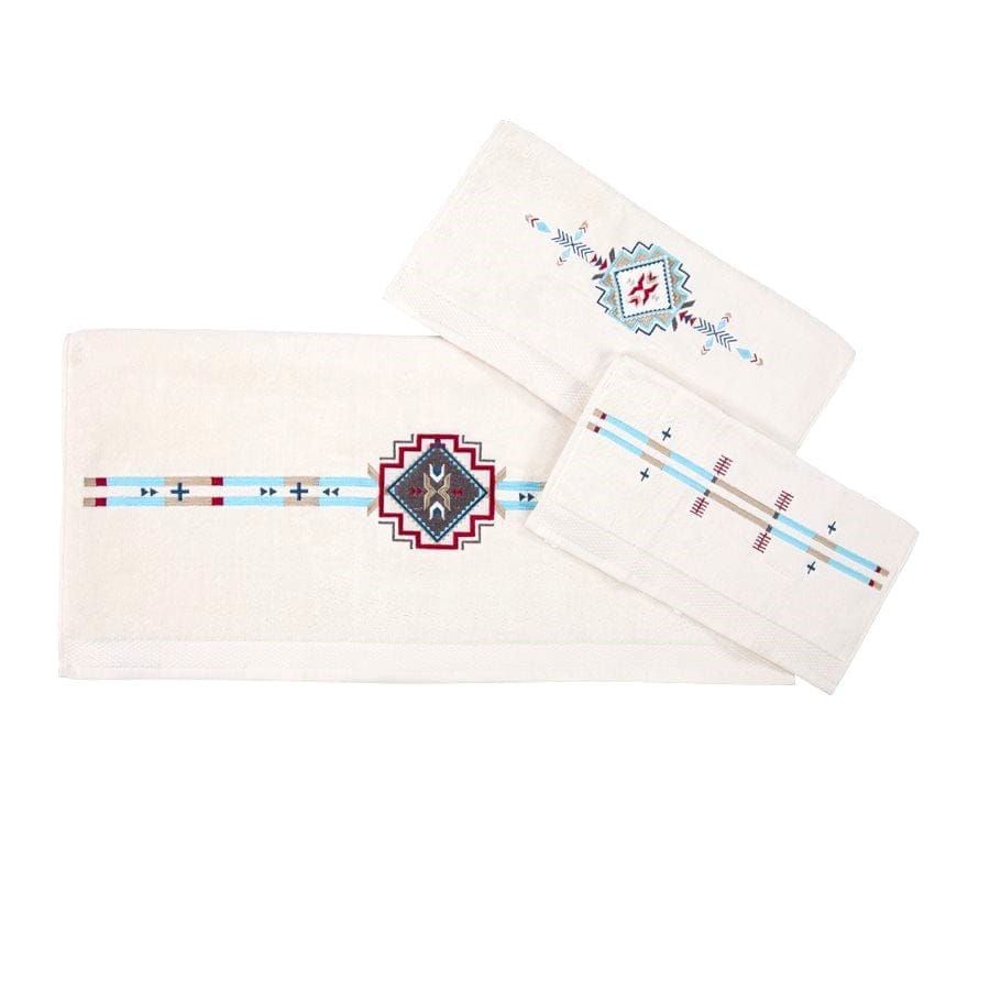 Happy Canyon Embroidered Bathroom Towels cream - Your Western Decor